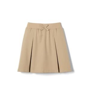 Tan Pull-On Kick Pleat Skirt